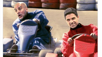Arteta menyalip Guardiola dengan mantap. Foto: Twitter