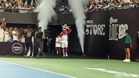 Cipung mencuri perhatian netizen sepanjang pertandingan tenis. Foto: Ahsan Nurrijal/ detikHOT