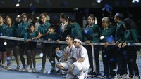 Raffi Ahmad menjadi pemenang dalam ajang Tiba-tiba Tenis ini dengan memenangkan dua set, 6-2 dan 6-3. Foto: Noel/detikHOT