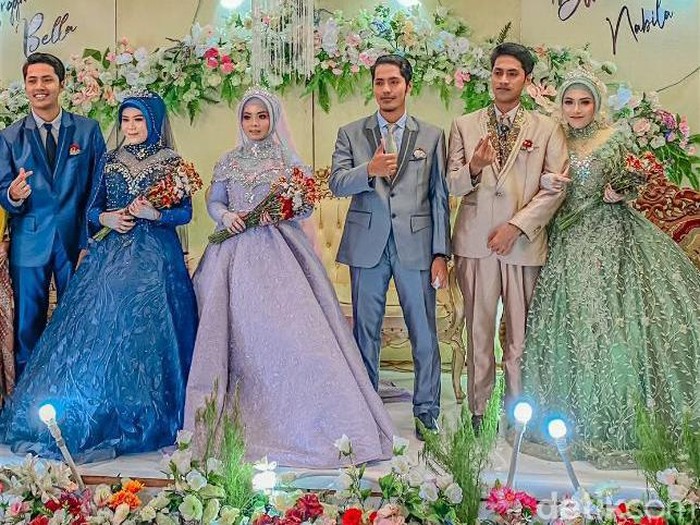 3 pria kembar yang melakukan resepsi pernikahan bersamaan di Lamongan