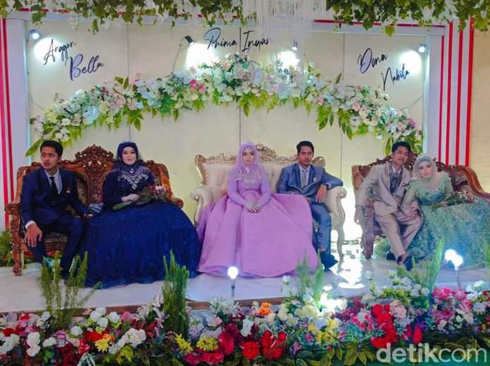 3 pria kembar yang melakukan resepsi pernikahan bersamaan di Lamongan
