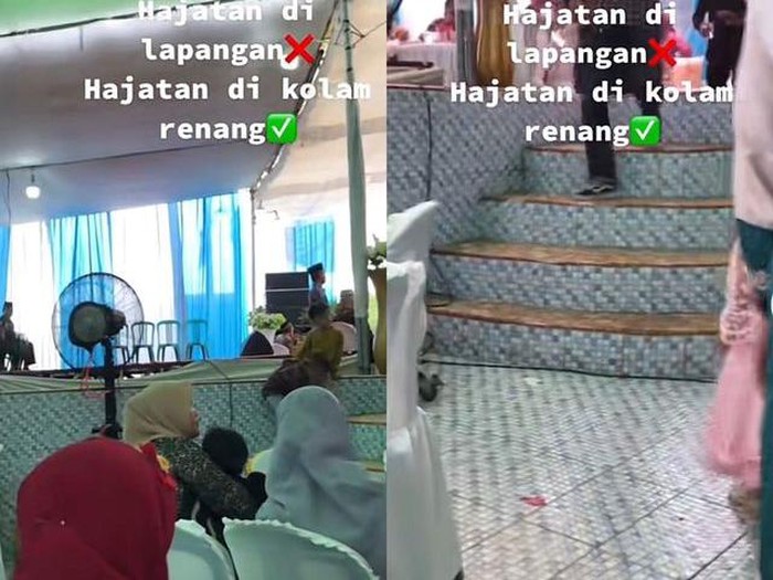 Acara pernikahan di dalam kolam renang berada di Bandar Lampung, viral di media sosial. Acara pernikahan di dalam kolam renang berada di Bandar Lampung, viral di media sosial.