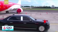 Hongqi N701 sudah wara-wiri di Bandara I Gusti Ngurah Rai Bali sebelum Presiden China Xi Jinping tiba. Foto: Youtube CGTN