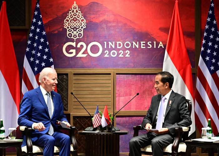 Presiden Jokowi bertemu dengan Presiden AS Joe Biden. (Biro Pers Sekretariat Presiden)
