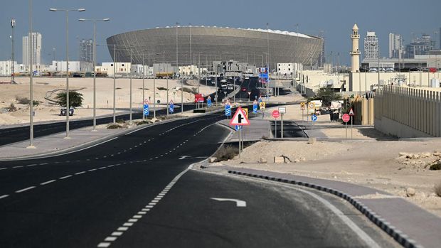 The Lusail Stadium is pictured in Lusail on November 11, 2022, ahead of the Qatar 2022 FIFA World Cup football tournament. (Photo by Kirill KUDRYAVTSEV / AFP) (Photo by KIRILL KUDRYAVTSEV/AFP via Getty Images)