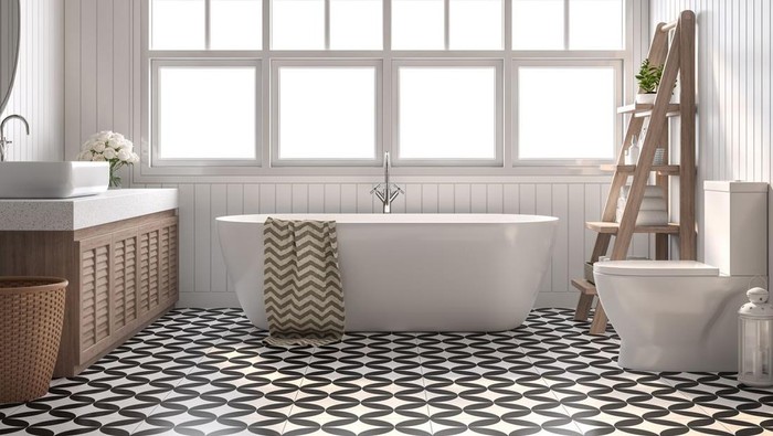 Ilustrasi desain kamar mandi.