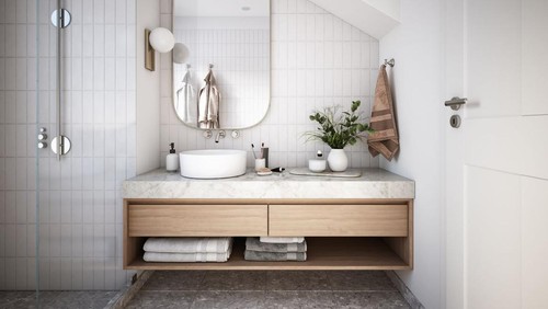 Ilustrasi desain kamar mandi.