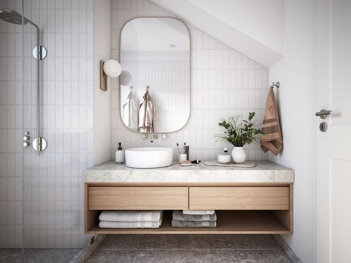 Ilustrasi desain kamar mandi.