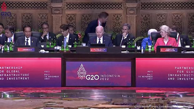 Joe Biden di KTT G20 (Tangkapan layar YouTube Setpres)