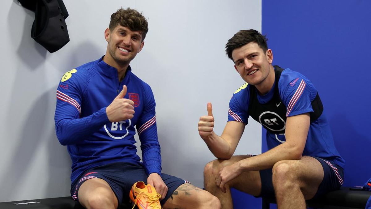 John Stones dan Harry Maguire akan tampil bareng di Piala Dunia 2022. (Foto: The FA via Getty Images/Eddie Keogh - The FA)