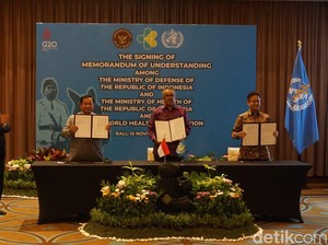 Menhan, Menkes, dan WHO Teken MoU soal Pusat Pendidikan Darurat Kesehatan