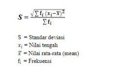 Contoh rumus standar deviasi.