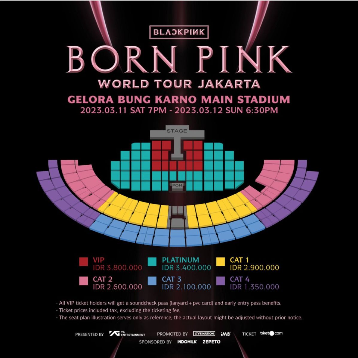 Seating plan konser BLACKPINK di Jakarta