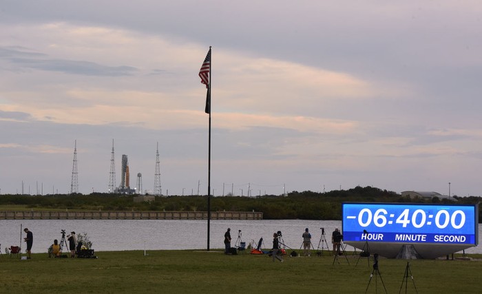 KENNEDY SPACE CENTER, FL - NOVEMBER 16:  In this handout provided by the U.S. National Aeronautics and Space Administration (NASA), NASAs Space Launch System rocket carrying the Orion spacecraft launches on the Artemis I flight test, from Launch Complex 39B on November 16, 2022, at the Kennedy Space Center, Florida. NASAs Artemis I mission is the first integrated flight test of the agencys deep space exploration systems: the Orion spacecraft, Space Launch System (SLS) rocket, and ground systems. SLS and Orion launched at 1:47am ET from Launch Pad 39B at the Kennedy Space Center. (Photo by Joel Kowsky/NASA via Getty Images)