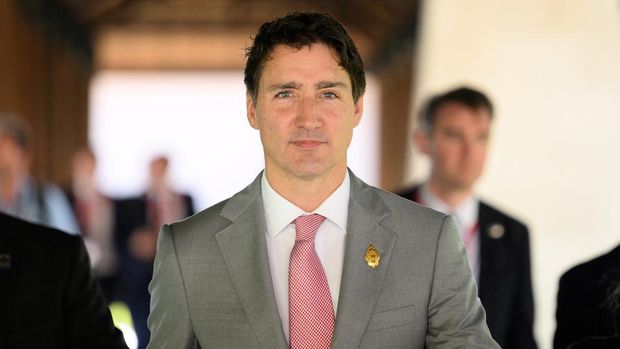 Canada's Prime Minister Justin Trudeau arrives ahead of an emergency meeting of leaders at the G20 summit following the overnight missile strike by a Russian-made rocket on Poland, on November 16, 2022, in Bali, Indonesia.  Leon Neal/Pool via Reuters
