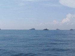 Patroli keamanan dalam rangka pengamanan agenda KTT G20 di Bali, Rabu (16/11/2022). Foto: Nuranda Indrajaya/detikBali