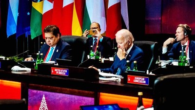 Potret Joe Biden Pimpin Pertemuan PGII G20 Bareng Menko Airlangga