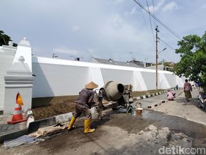 Melihat Wajah Baru Tembok Jeron Beteng Keraton Jogja di Wijilan
