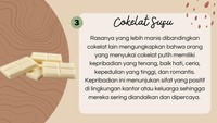 Suka cokelat putih atau susu? Mungkin detikers punya sifat romantis dan penyayang.