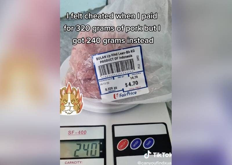 Daging babi zonk, beratnya tidak sesuai label
