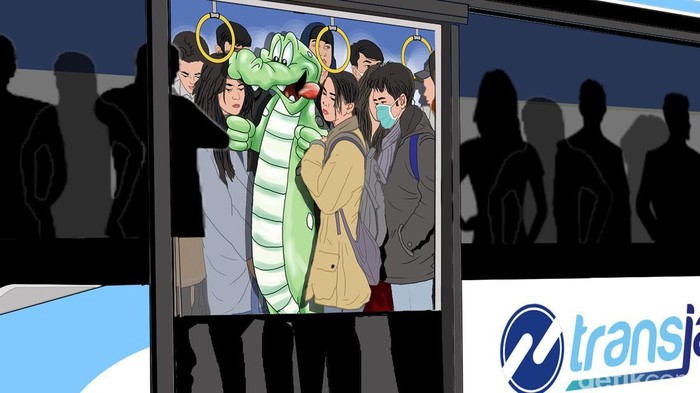Ilustrasi predator kasus pelecehan seksual di bus TransJakarta