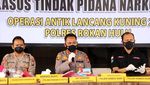 Polres Rokan Hulu Gulung 34 Tersangka Narkotika