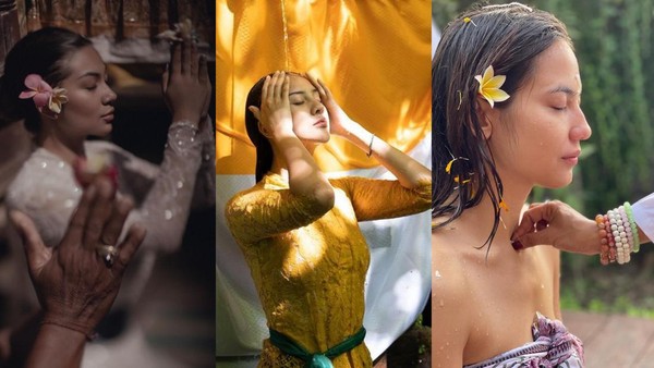 6 Potret Seleb Healing Melukat di Bali, Ariel Tatum hingga Anya Geraldine
