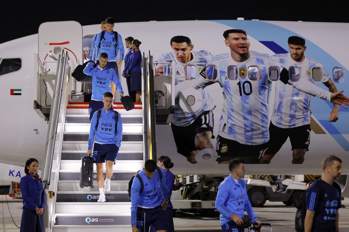 Timnas Argentina tiba di Qatar pada 17 November 2022.