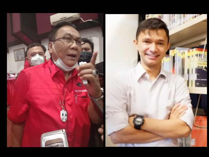 Dua pihak yang debat dalam rapat: Bambang Wuryanto anggota DPR versus Antoni Putra dari PSHK. (Repro detikcom dan foto dari PSHK)