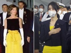 Ketika tampil di berbagai acara formal, Kim Keon-hee kerap menambahkan blazer agar terlihat lebih elegan. Foto: Youtube