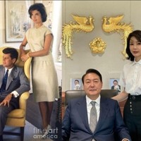 Selain gaya busana, Kim Keon-hee juga disebut suka meniru pose Jackie O ketika menemani suami bekerja.  Foto: Youtube