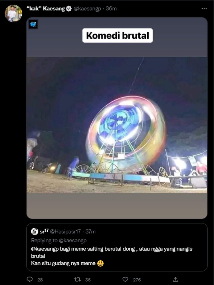 Kocaknya Meme dari Kaesang, Saat Balas Cuitan Netizen di Twitter Kaesang Pangarep baru saja melontarkan beragam meme lucu ke netizen di Twitter. Hal ini sontak membuatnya mendapatkan beberapa follower baru.