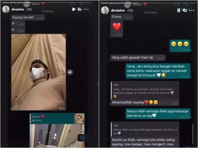 Dinda Hauw memilih menyimpan kontak suaminya dengan nama suami ditambah dengan emoji hati pada bagian belakangnya. Walaupun simpel, namun jelas menerangkan jika nomor tersebut ialah pasangan hidupnya. Foto: Instagram