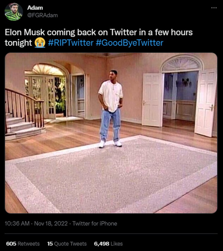 Tagar #RIPTwitter Trending, Deretan Meme Lucu Hadir Ratusan karyawan Twitter mengundurkan diri, tagar #RIPTwitter pun trending di Twitter. Berikut kumpulan meme lucu yang menyertai di dalamnya.