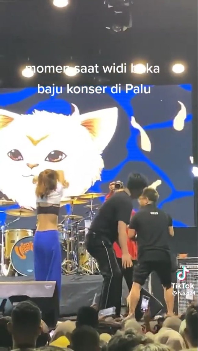 Selama ini Widi sendiri memang memiliki gaya yang unik setiap kali manggung. Selalu out of the box, gaya-gaya Widi saat manggung pun kerap mencuri atensi. Foto: tiktok.com/h.a.g24