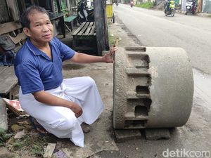 Warga Ngelom Sidoarjo Temukan Alat Penggiling Tebu Zaman Hindia Belanda