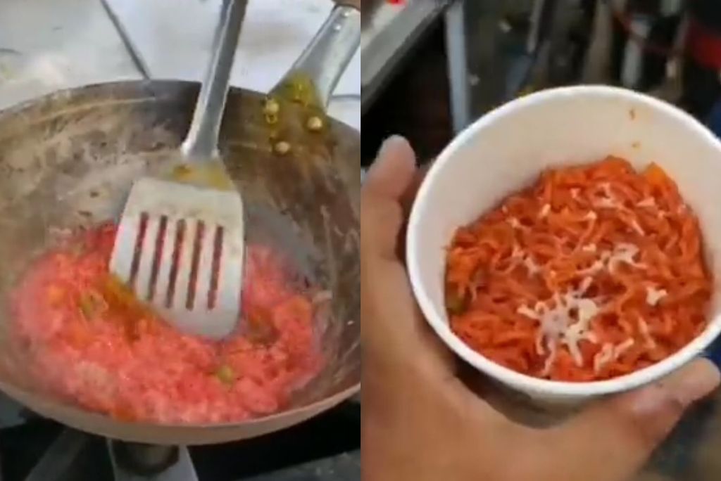 Mie instan nyeleneh pakai campuran minuman stroberi