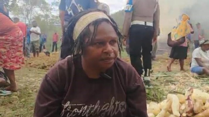 Salah satu pengungsi KKB di Kabupaten Pegunungan Bintang.