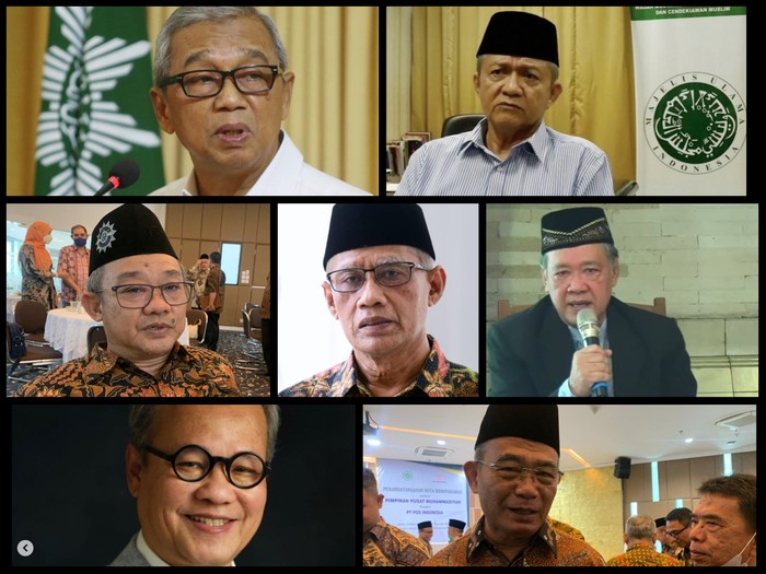Sebagian nama-nama calon Ketum Muhammadiyah di Muktamar Solo 2022. (Kolase foto detikcom)
