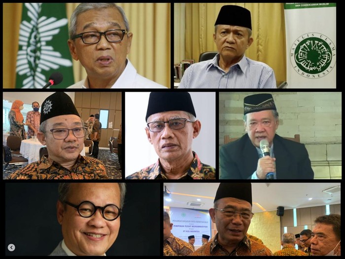 Sebagian nama-nama calon Ketum Muhammadiyah di Muktamar Solo 2022. (Kolase foto detikcom)