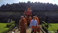 Ketua Panitia International Buddhist Conference Indonesia, Bhikku Ditthisampanno Thera, mengatakan, kegiatan ini bertajuk Santutthicitta Borobudur. Hal ini merupakan nama lain dari pilgrimage atau berziarahan atau dikenal dengan dharmayatra. Foto: Eko Susanto/detikJateng