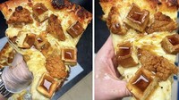 Bagaimana jika tiga hidangan digabung menjadi satu? Seperti halnya hidangan ini yang menggabungkan antara ayam goreng, pizza, dan waffle. Foto: boredpanda.com