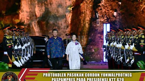 Pasukan Cordon sambut tamu negara (dok. tniadmild)