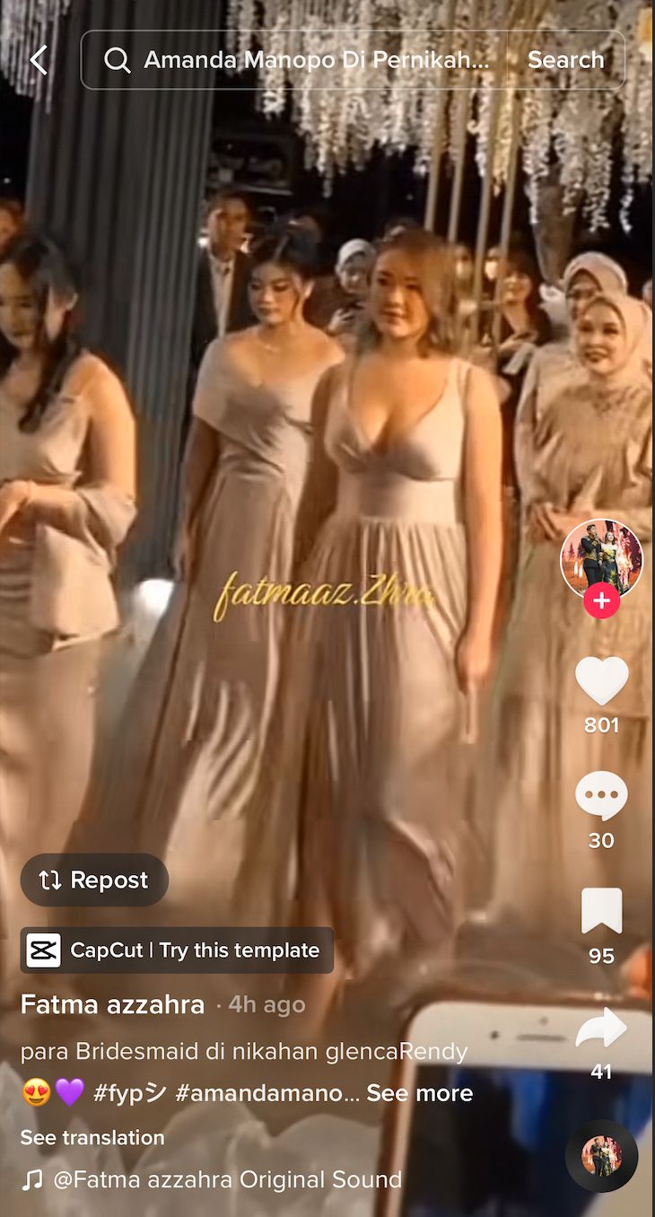 Gaya Seksi Amanda Manopo Jadi Bridesmaid Di Pernikahan Glenca Chysara