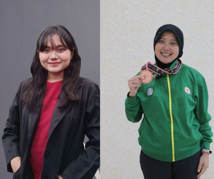 Ita dan Hasprita, lulusan Unesa dengan predikat Summa Cum Laude.