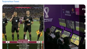 Warga Italia tetap boleh berbangga, timnasnya boleh absen, tapi perwakilan wasitnya tetap ikut serta di Piala Dunia 2022. Foto: Twitter