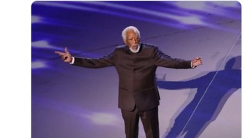 Ejekan di Piala Dunia 2022, aktor Morgan Freeman 1 kali tampil dan Italia 0. Foto: Twitter