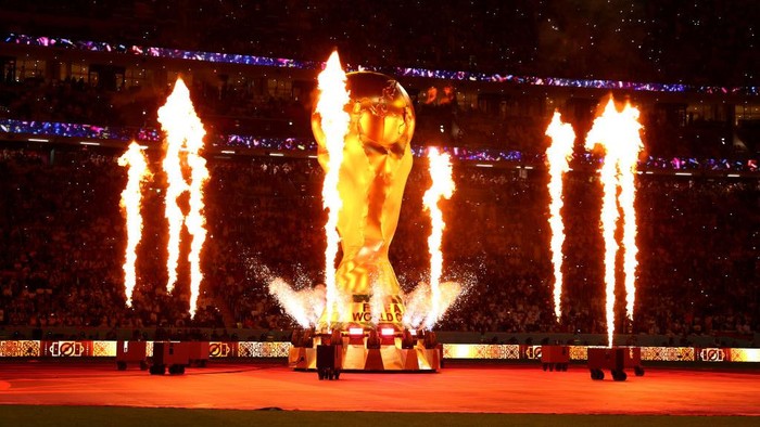 AL KHOR, QATAR - NOVEMBER 20:  General View of the Opening Ceremony prior to the FIFA World Cup Qatar 2022 Group A match between Qatar and Ecuador at Al Bayt Stadium on November 20, 2022 in Al Khor, Qatar. (Photo by Chris Brunskill/Fantasista/Getty Images)