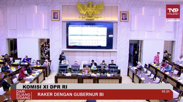 Perry Warjiyo, Bank Indonensia. (Tangkapan layar Youtube Komisi XI DPR RI Channel)