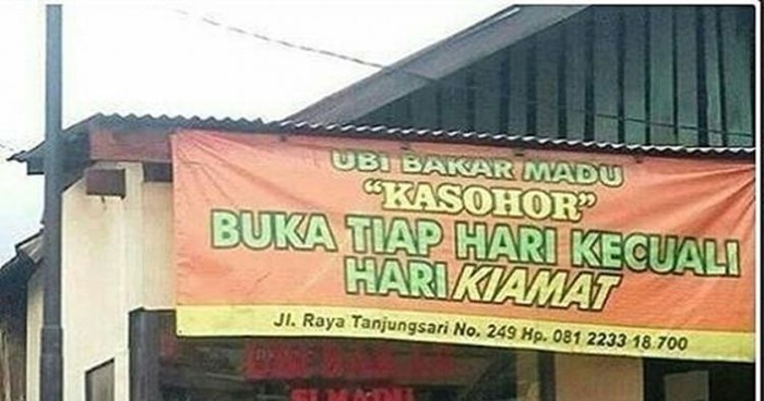 Spanduk warung makan nyeleneh Spanduk warung makan nyeleneh